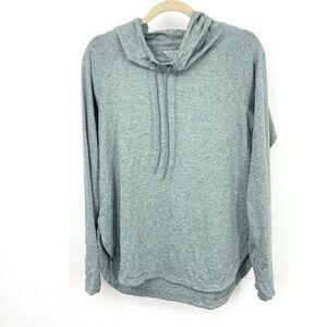 Athleta Women Size Medium Hoodie Green Pullover Sweatshirt Uptempo Top Stretch